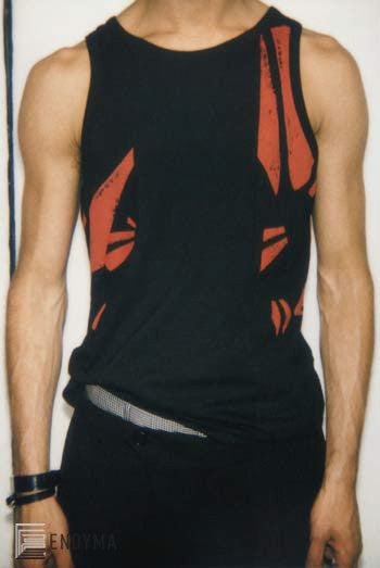2003 Deconstructed Abstract Patchwork T-Shirt with Leg Straps
