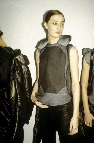 2000 Resinated Cotton Bondage Biker Jacket with Neck Rest Collar