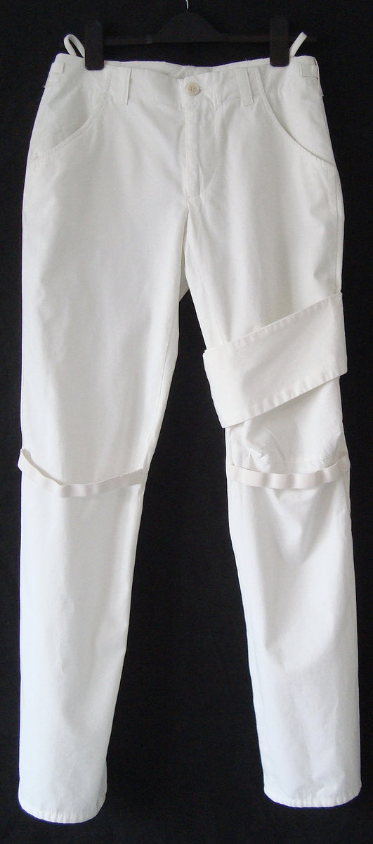 Helmut Lang 1999 Asymmetric Bondage Trousers with Elastic Straps – ENDYMA