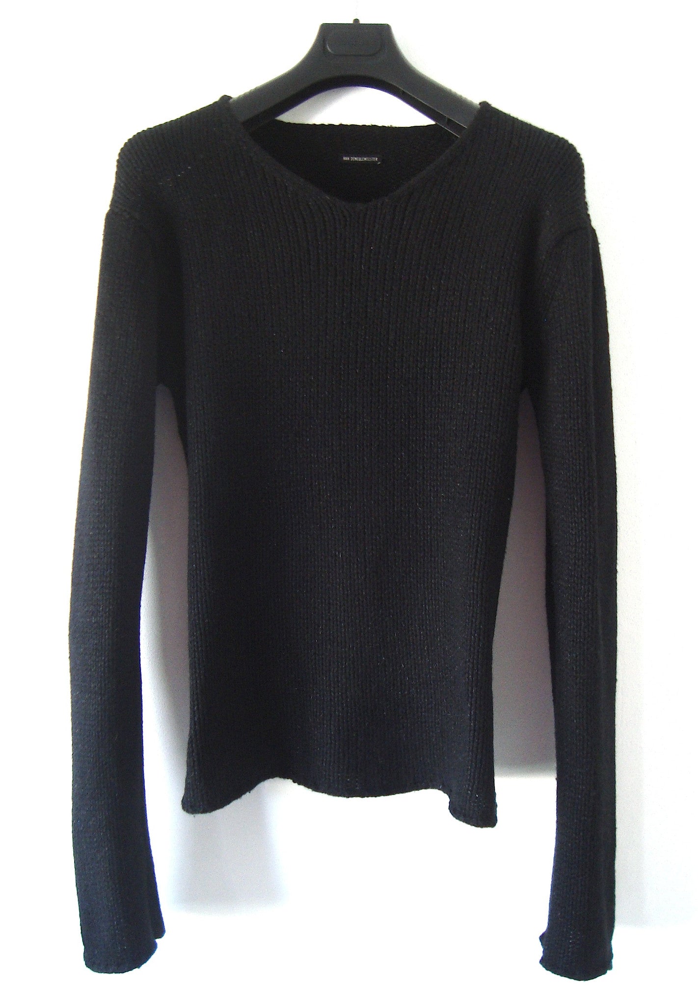 Ann Demeulemeester 2001 Merino Wool Slim Sweater with Silver 