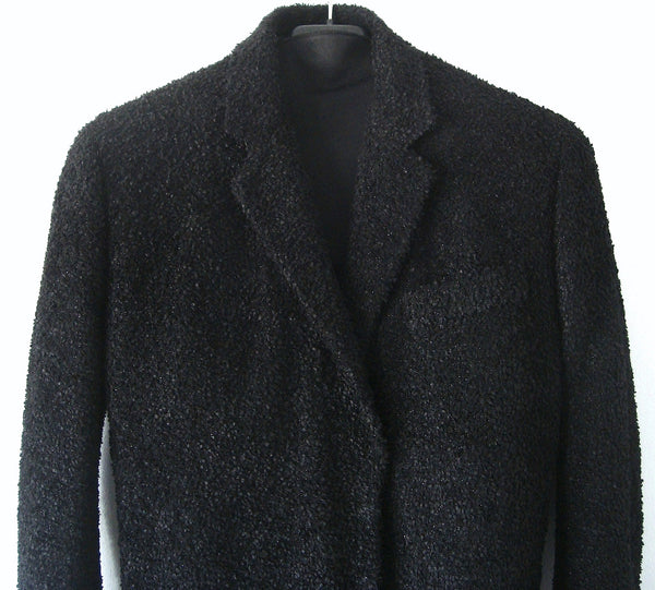 2003 Melted Wool Bouclé Chesterfield Coat with Bondage Cuff Straps