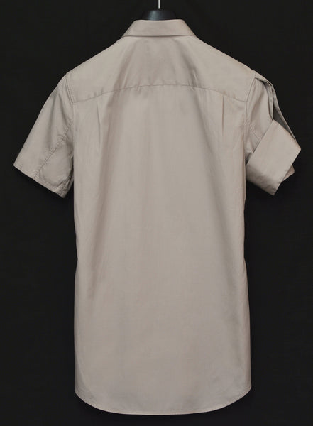 2004 Slim Short-Sleeve Shirt with Abstract Military Detail