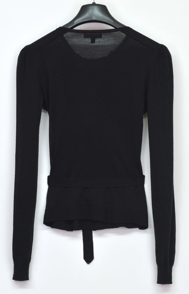 2006 Silk/Virgin Wool Belted Sweater with Pleated Detail