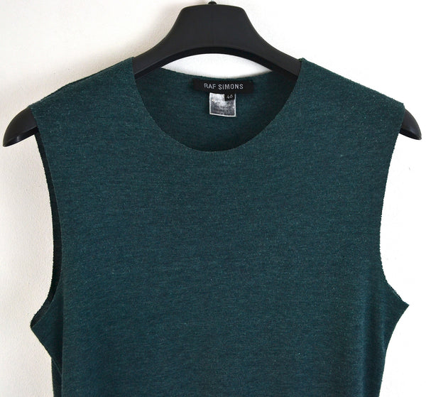 1999 Recycled Wool Elongated Tank Top with Raw Edges