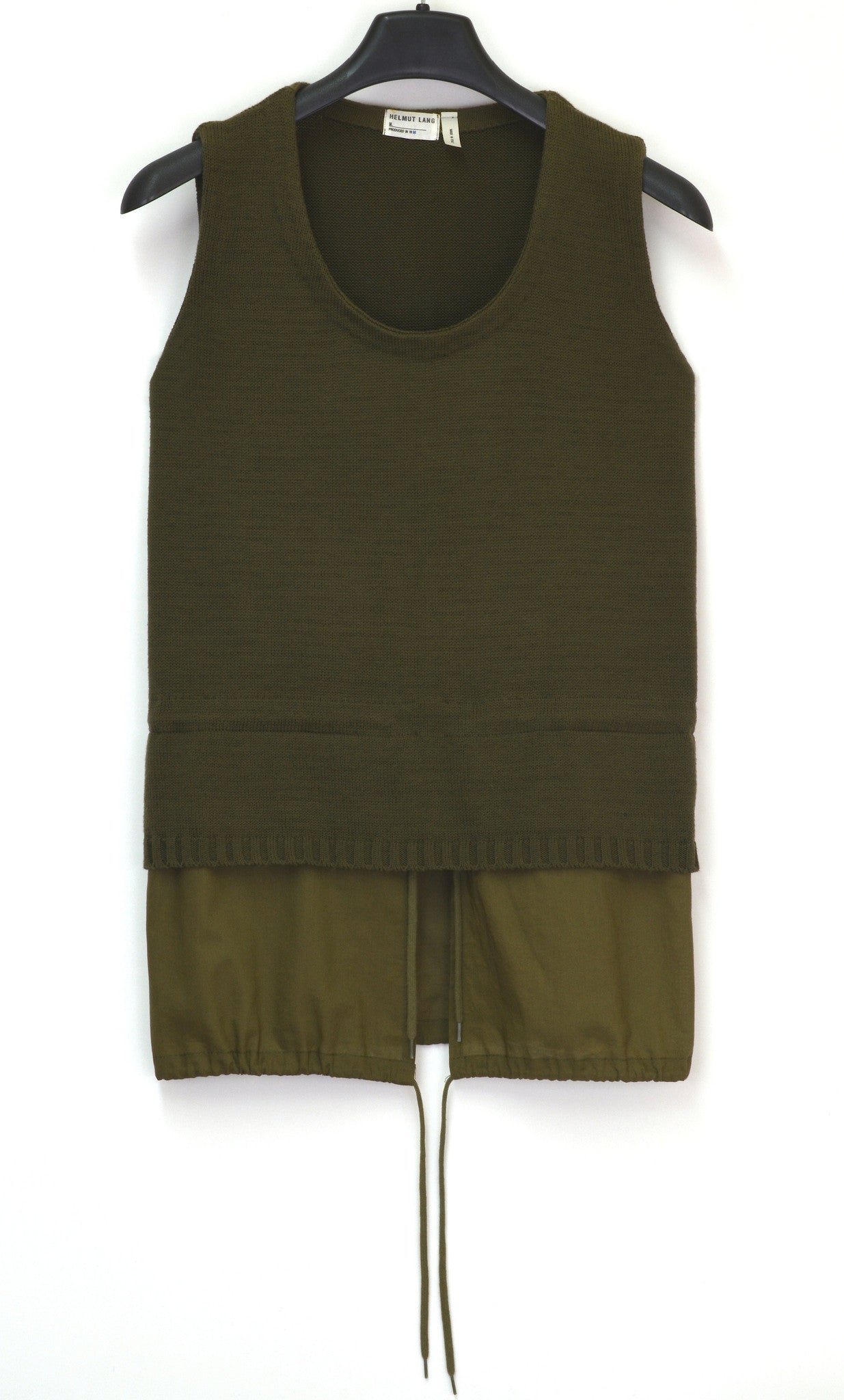 Helmut Lang 1998 Sleeveless Military Parka Sweater with Layered