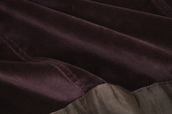 1997 Burgundy Velvet Denim-Style Jacket with Silk Waist Panel