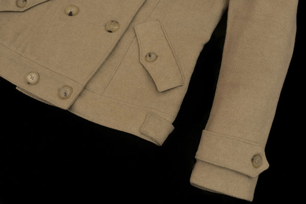 2003 Camel Wool Double-Breasted Military Jacket