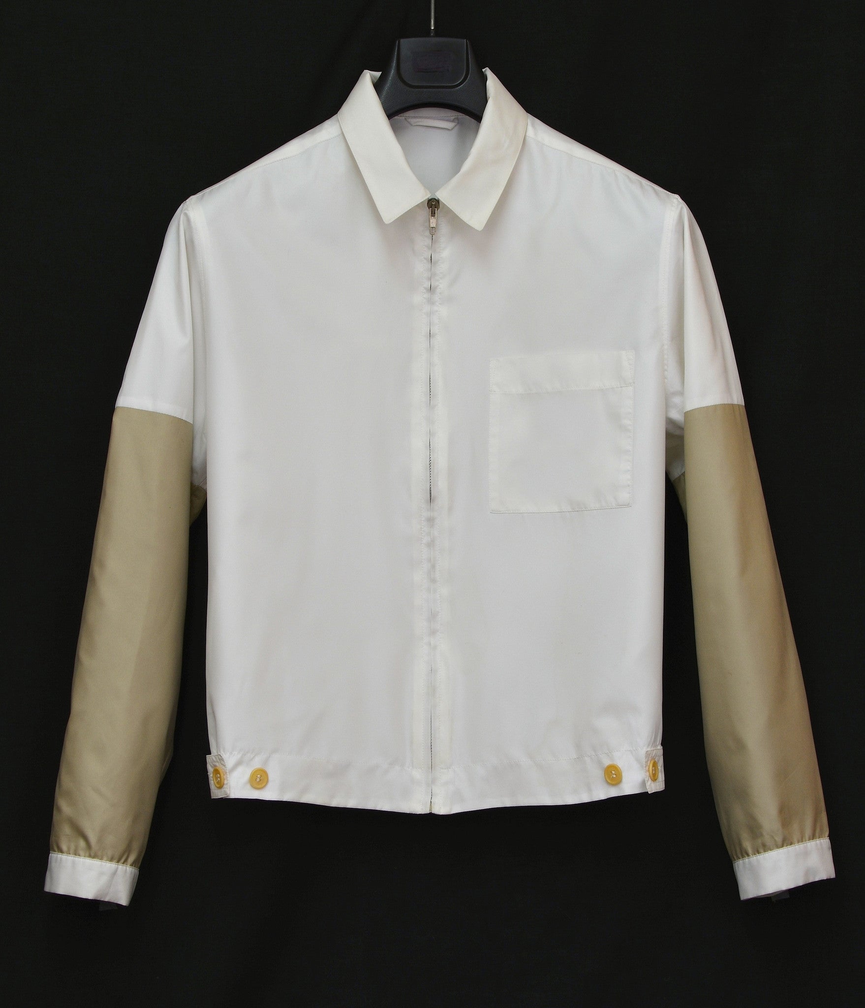 Helmut Lang 1995 Fine Double Polyester Blouson with Gold Sleeves S/S1998 Helmut Lang Double Buttone Shirt