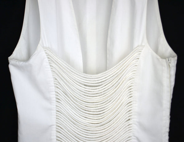 1992 Tailored Sleeveless Top with Open Laced Front