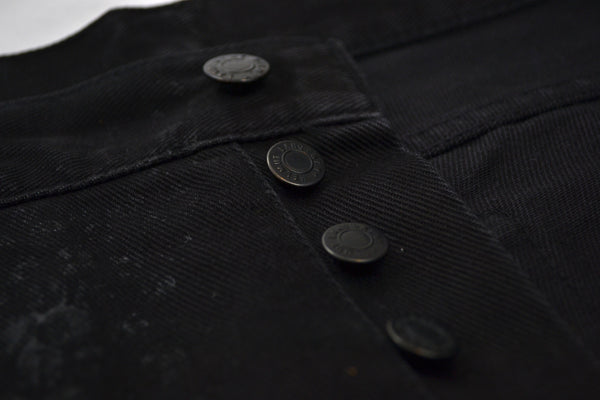 2003 Heavy Overdyed Denim Slim Jeans with Melted Rubber Details