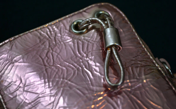 2004 Crushed Metallic Leather Zipped Evening Case