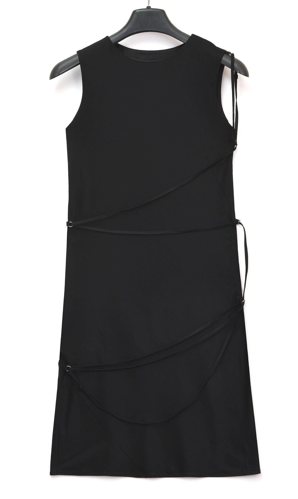 Helmut Lang 1997 Fine Jersey Spiral Seam Dress with Bondage