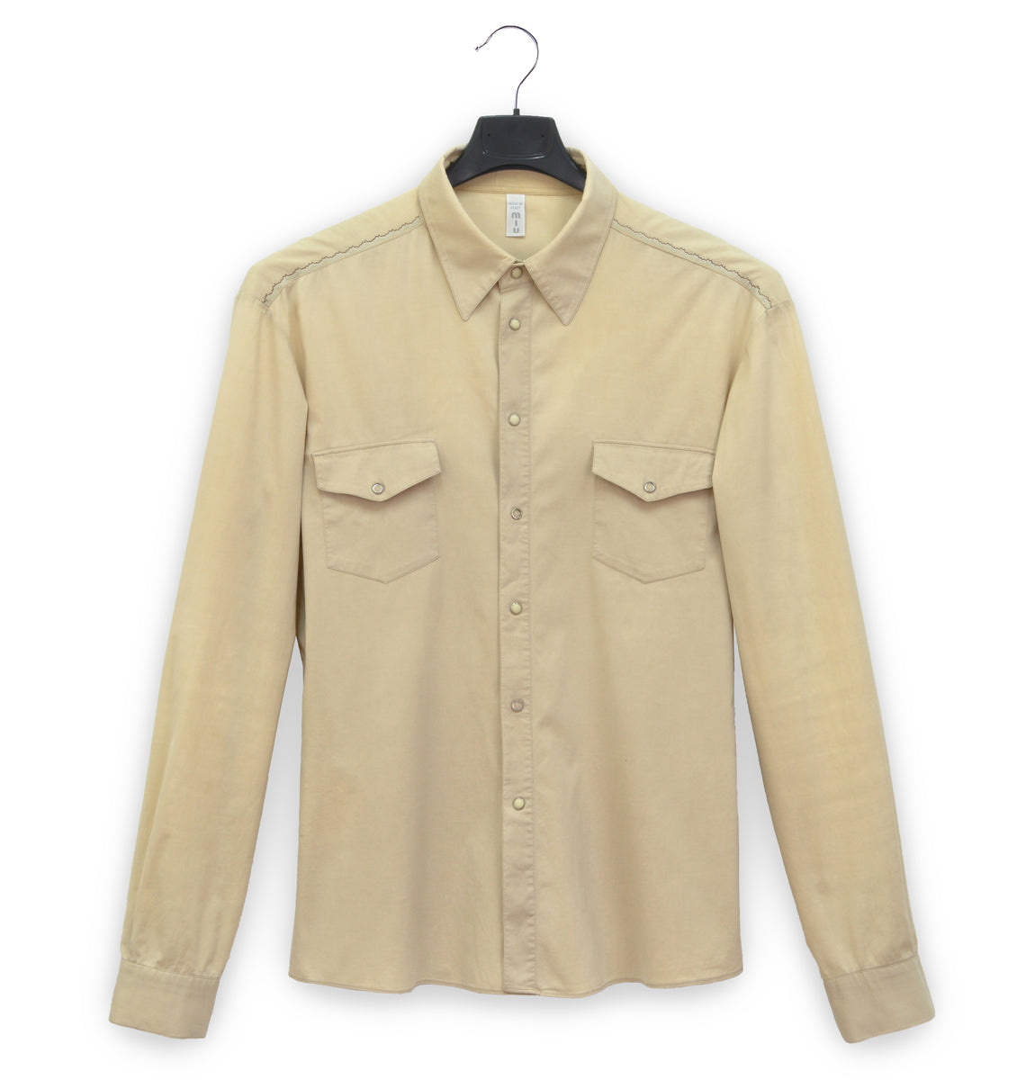 MIU MIU 2001 Western Shirt with Zig-Zag Stitching in Stretch