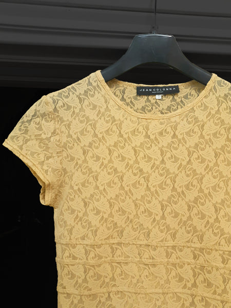 1996 T-Shirt with Seam Details in Stretch Lace