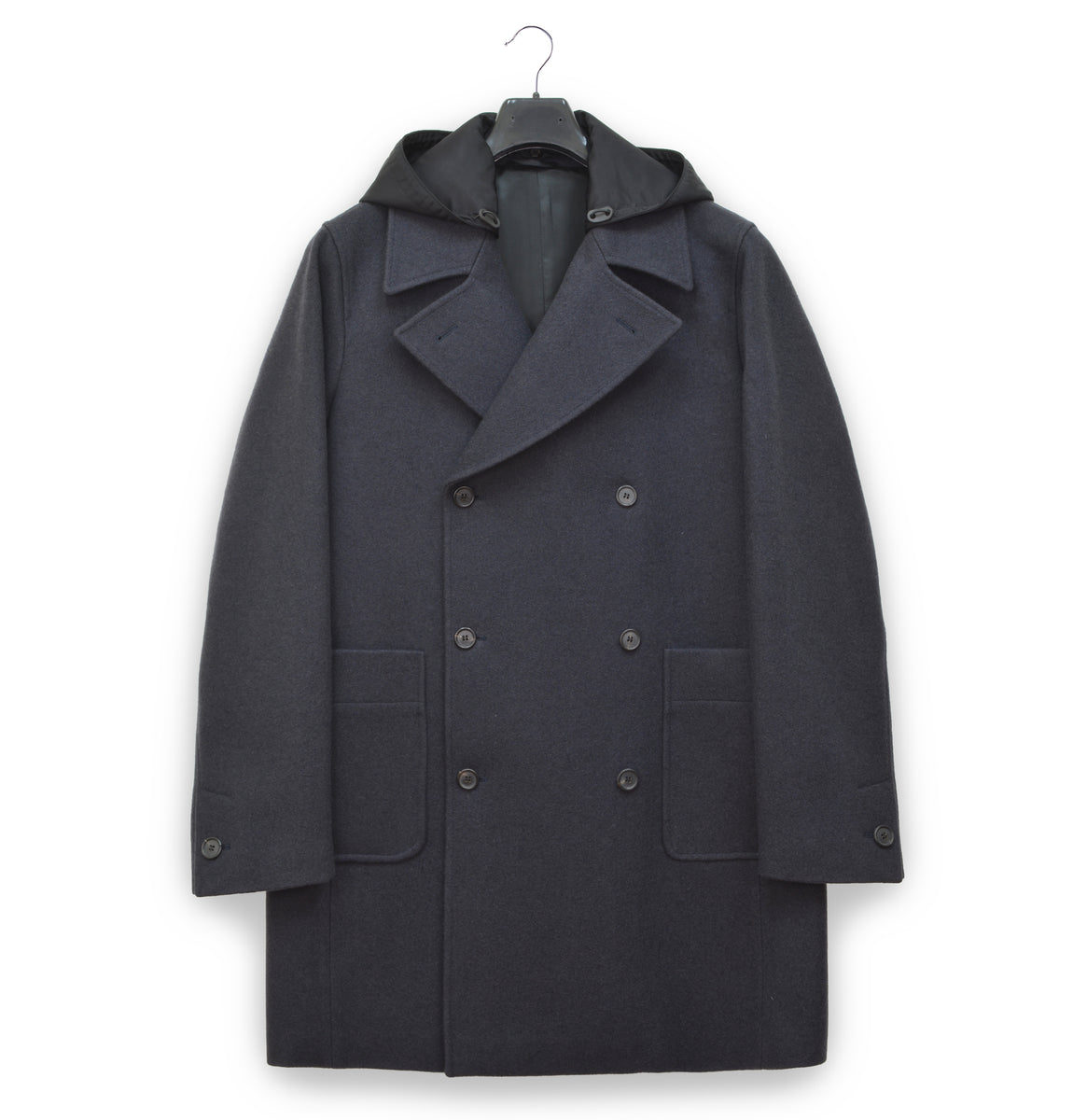 MIU MIU 2005 Oversize Naval Coat in Sculptural Melton Wool with