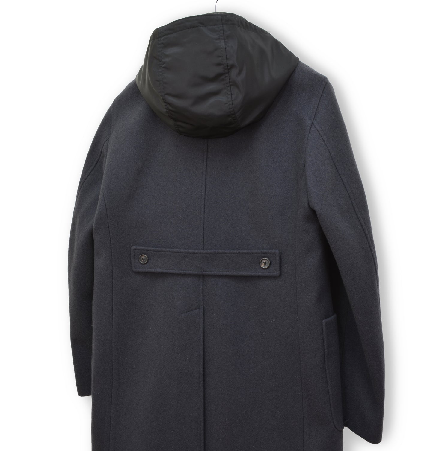 2005 Oversize Naval Coat in Sculptural Melton Wool with Detachable Nylon Hood