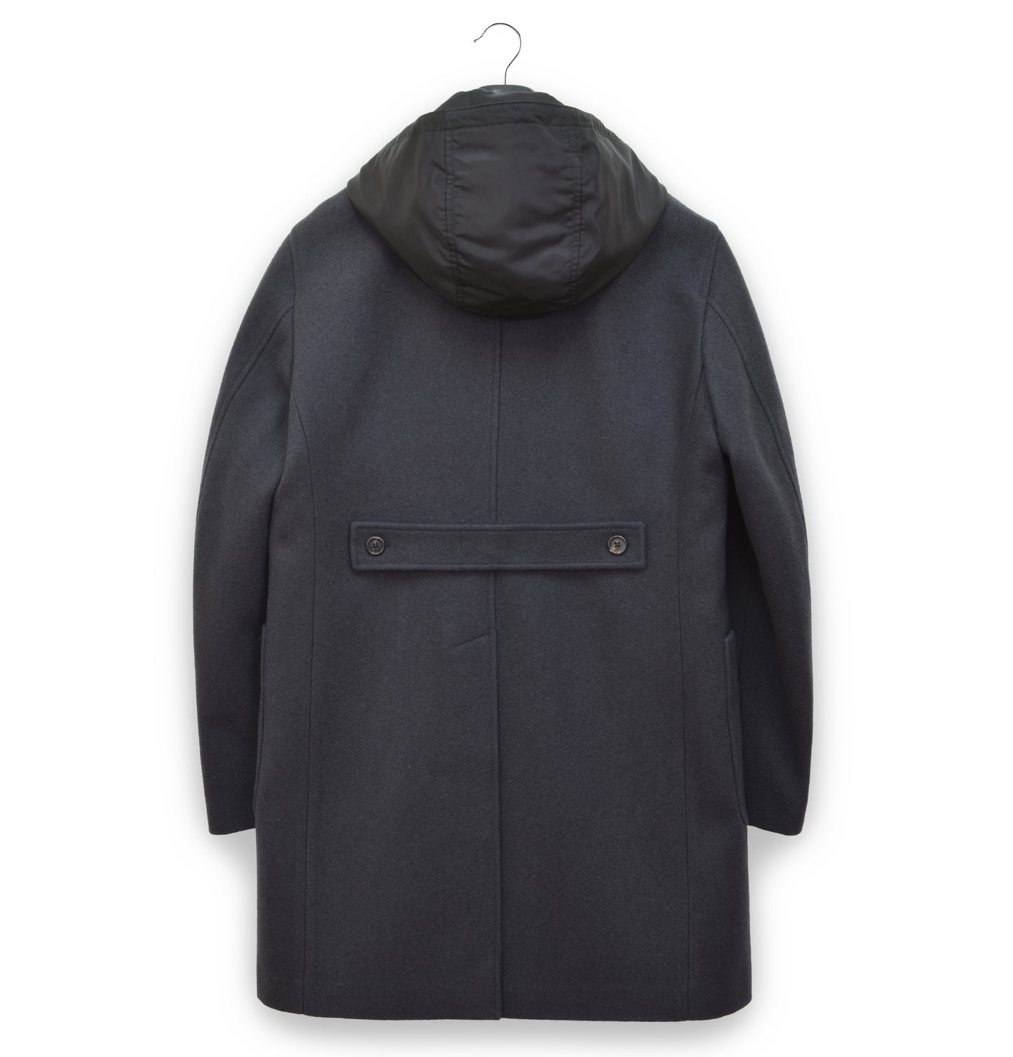 2005 Oversize Naval Coat in Sculptural Melton Wool with Detachable Nylon Hood