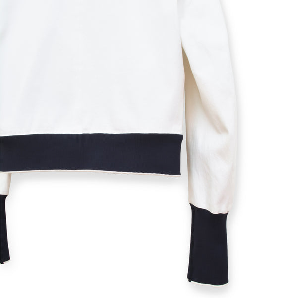2000 Funnel Neck Sport Blouson with Elongated Sleeves in Raw Denim