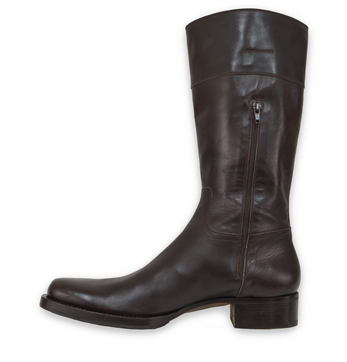 MIU MIU 2006 Square Toe Western Boots in Polished Calfskin – ENDYMA