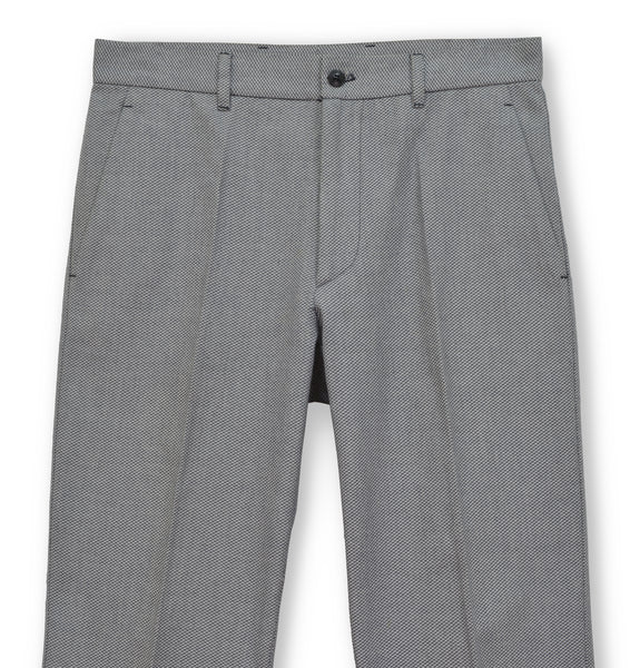 2001 Narrow Tailored Trousers in Compact Patterned Cotton