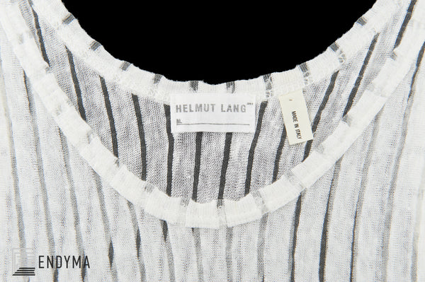 2000 Transparent Stripe Linen Jersey Tank Top with HL Logo