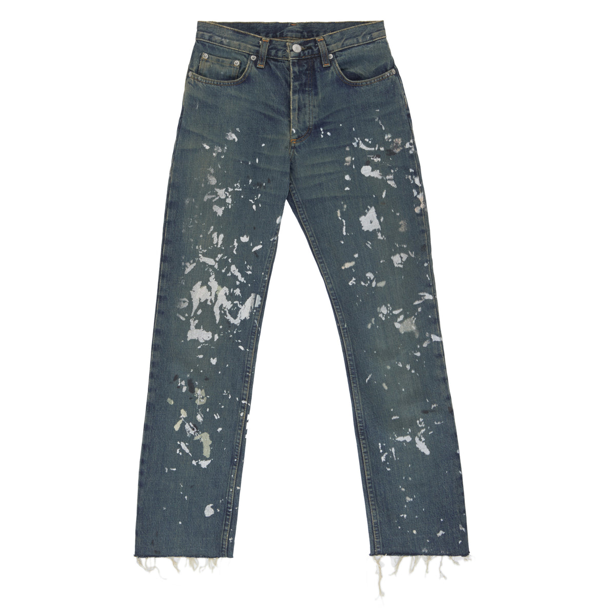 Helmut Lang 1998 Vintage Sanded Broken Denim Painter Jeans
