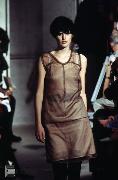 1997 Mesh Strap Top with Asymmetric Lace Application