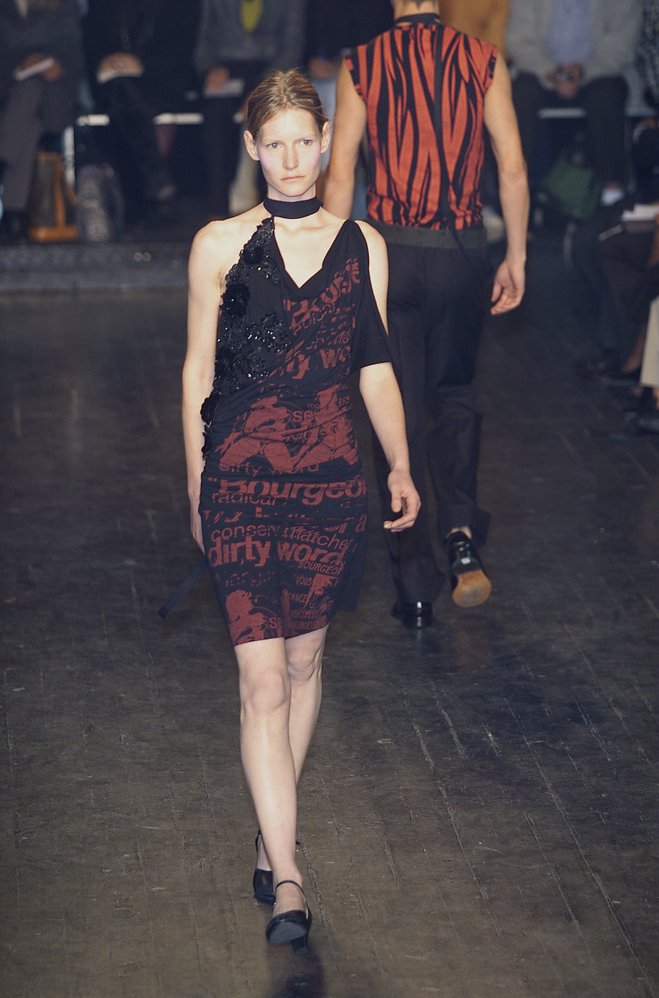 2001 T-Shirt with 'Female/Bourgeois' Patch in Animal-Print Cotton Jersey