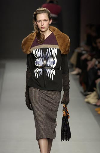 2003 Psychedelic Print T-Shirt with Melange Wool Trims in Vintage Jersey