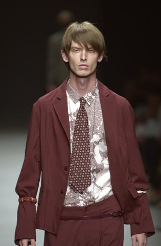 2003 Fitted Shirt in Floral-Print Polyester