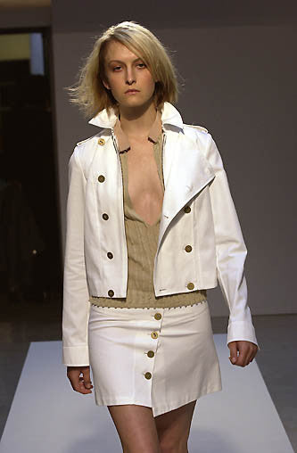 2003 Camel Wool Double-Breasted Military Jacket