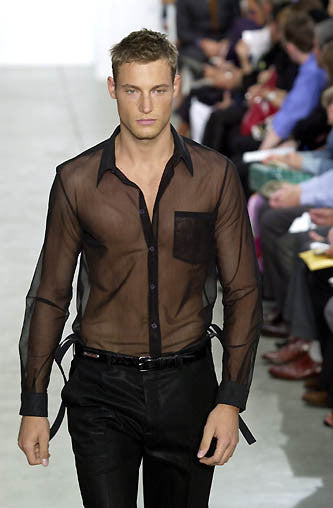 2001 Wool/Silk Tailored Trousers with Elastic Bondage Belt