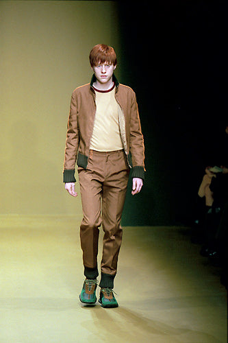 2000 Funnel Neck Sport Blouson with Elongated Sleeves in Raw Denim