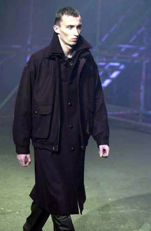 2001 Felted Wool High Neck Blouson with Oversized Sleeves