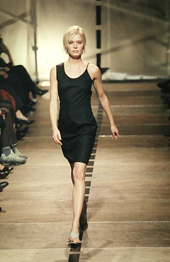 1998 Asymmetric Single-Sleeve Dress in Partly Transparent Technical Jersey