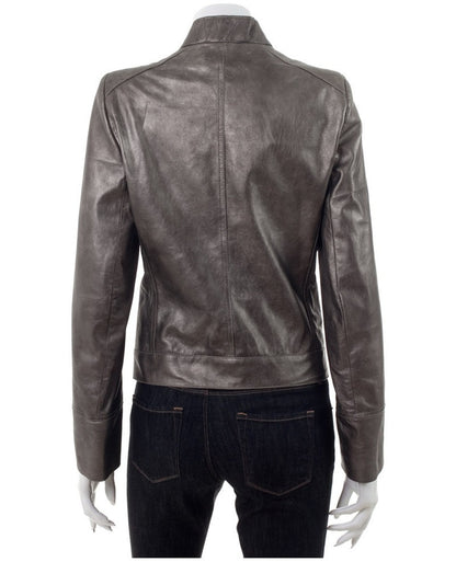 2002 Painted Leather Military Jacket