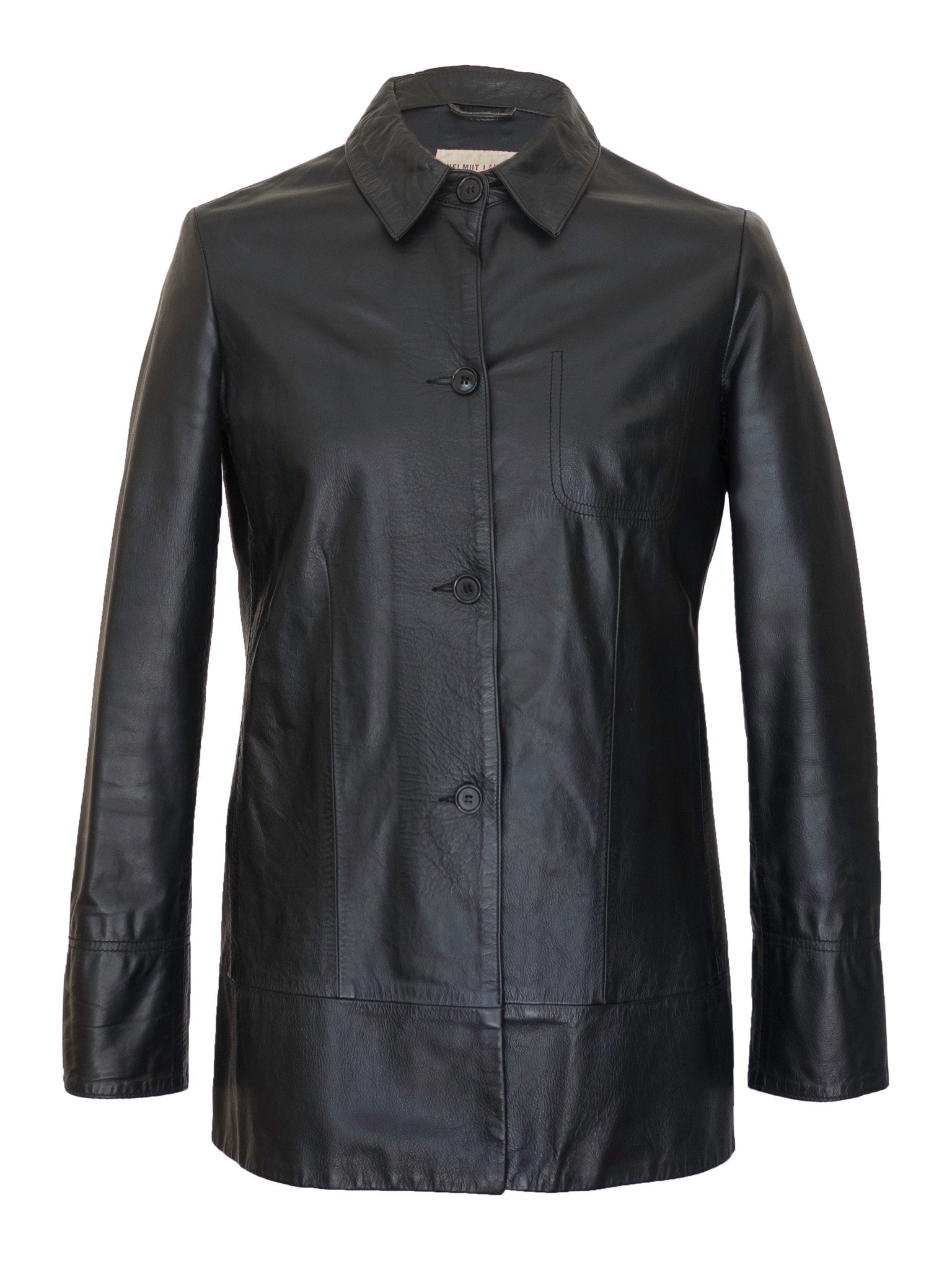 1997 Vintage Structured Leather Elongated Jacket