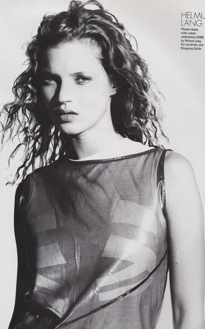 1995 Transparent Plastic Sleeveless Top with Abstract Print