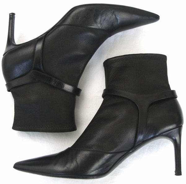 2001 Neoprene-Bonded Kid Leather Ankle Boots with Harness