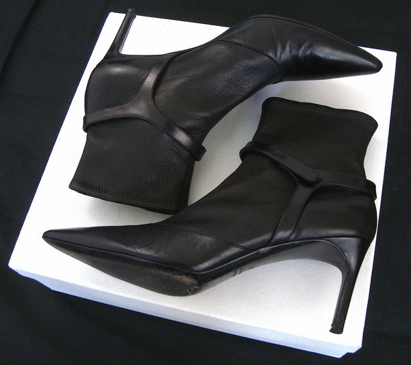 2001 Neoprene-Bonded Kid Leather Ankle Boots with Harness