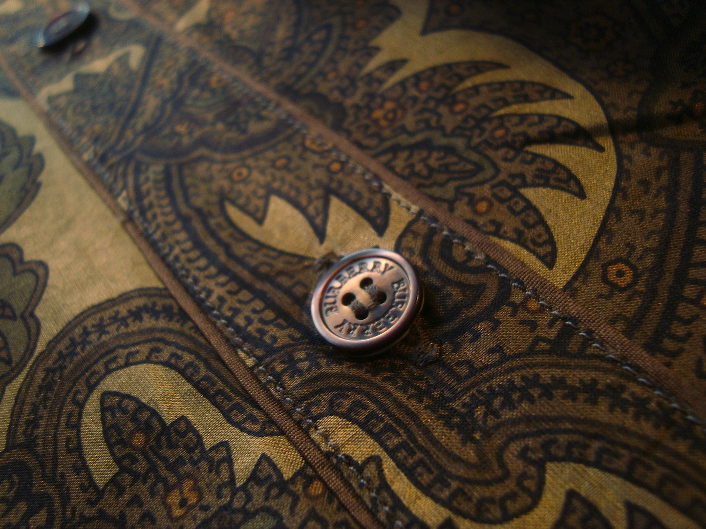 2008 Silk 'Cigar Paisley' Shirt in Gold/Burnt Orange