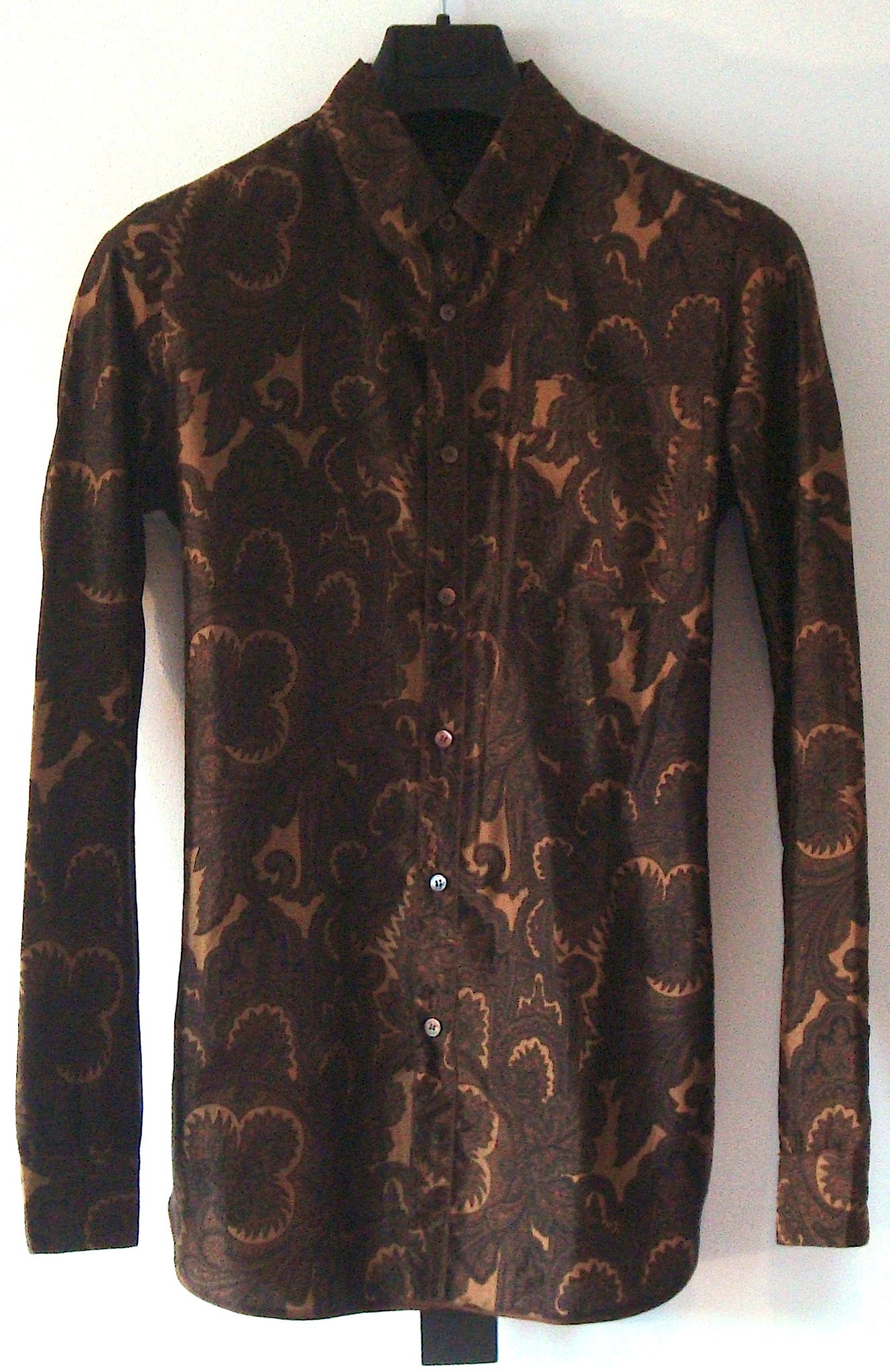 2008 Silk 'Cigar Paisley' Shirt in Gold/Burnt Orange