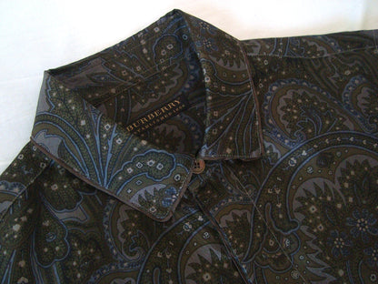 2008 Silk 'Cigar Paisley' Shirt in Blue/Moss Green