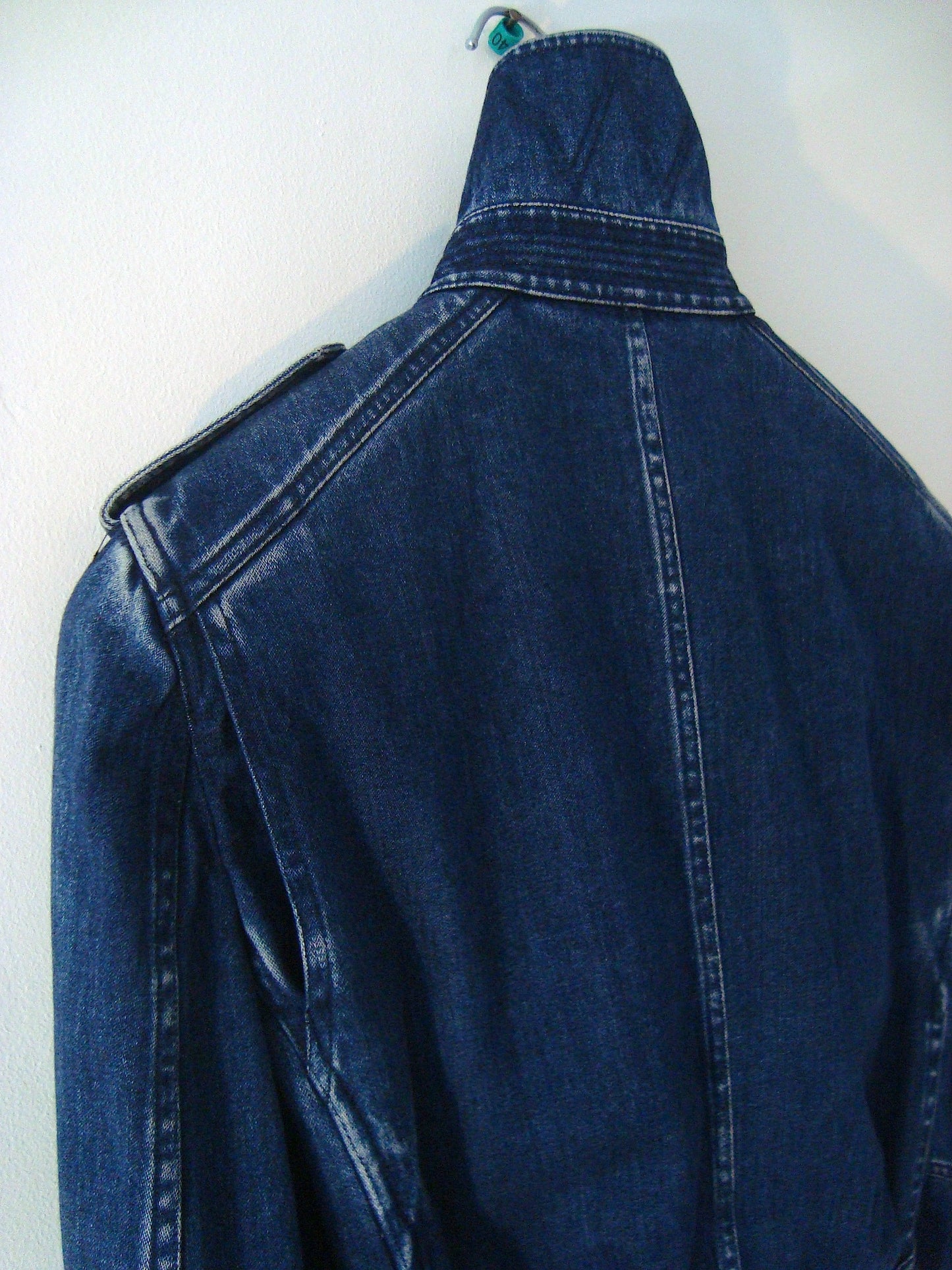 2011 Vintage Denim Military Jacket with Metal Details