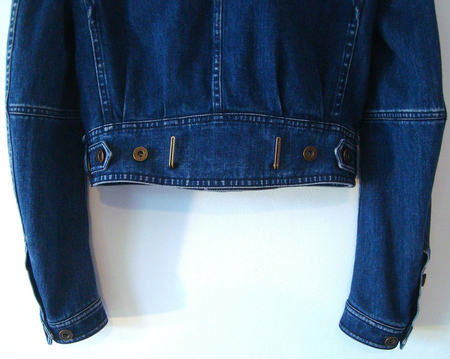 2011 Vintage Denim Military Jacket with Metal Details