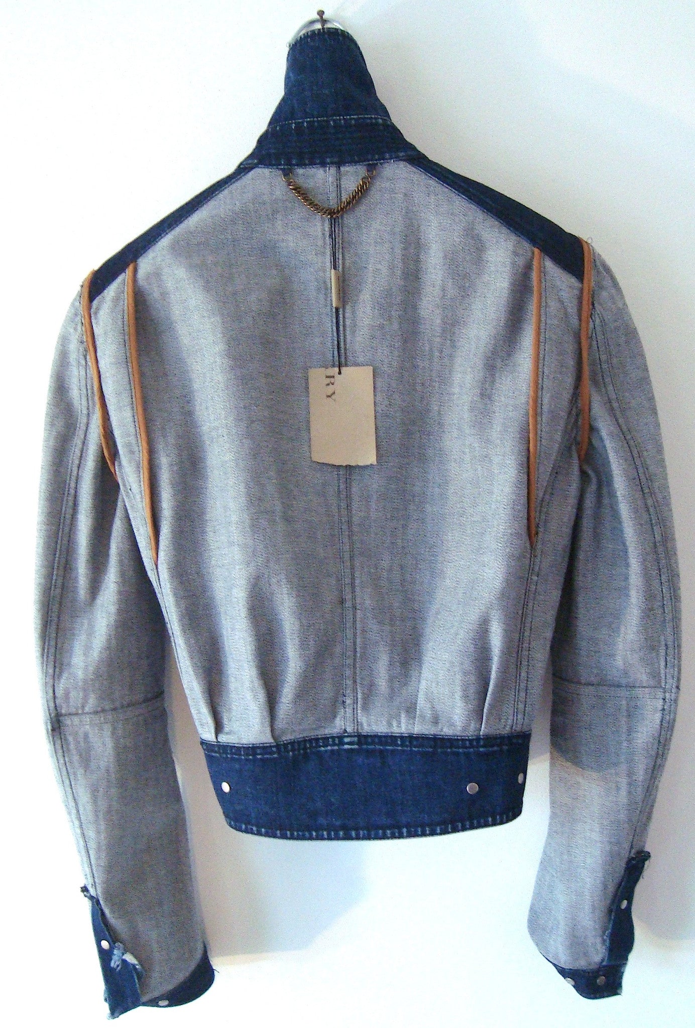 2011 Vintage Denim Military Jacket with Metal Details