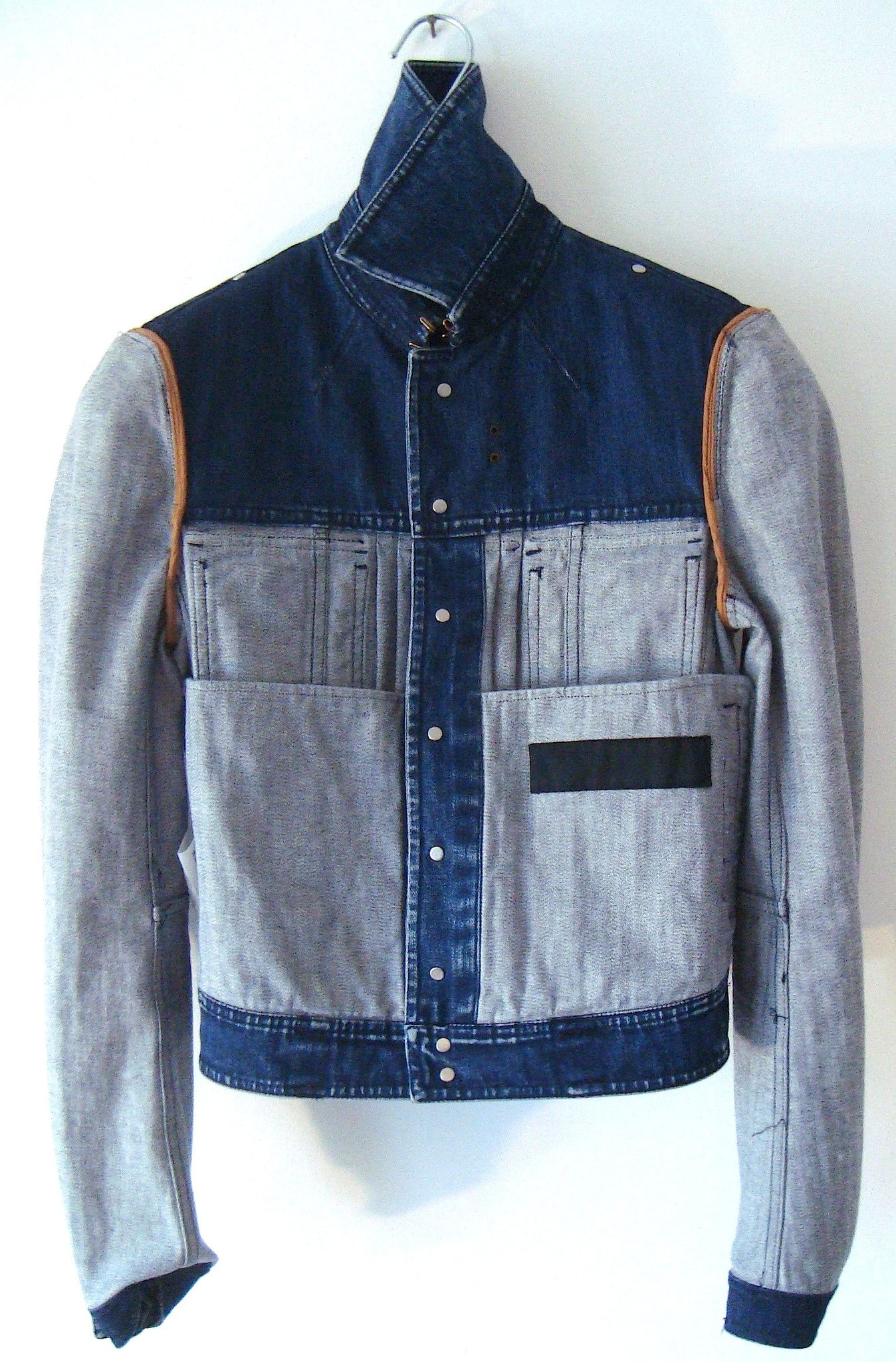 2011 Vintage Denim Military Jacket with Metal Details