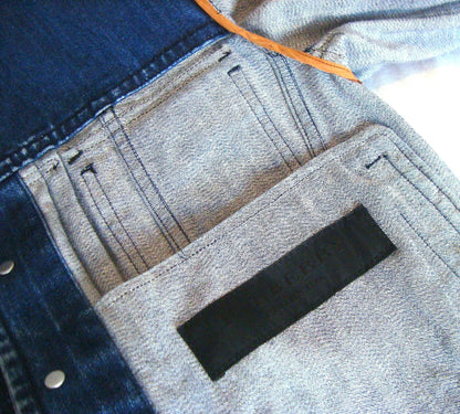 2011 Vintage Denim Military Jacket with Metal Details