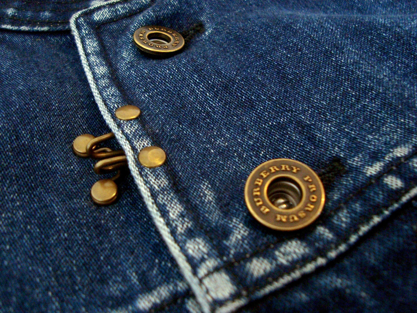 2011 Vintage Denim Military Jacket with Metal Details