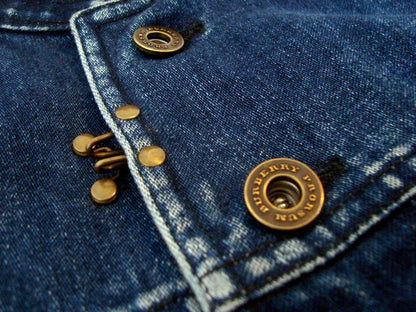 2011 Vintage Denim Military Jacket with Metal Details